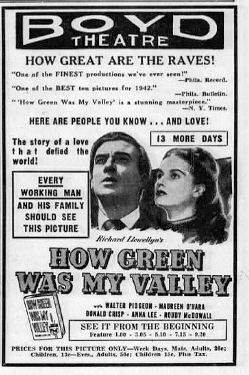 How Green Was My Valley - 1941